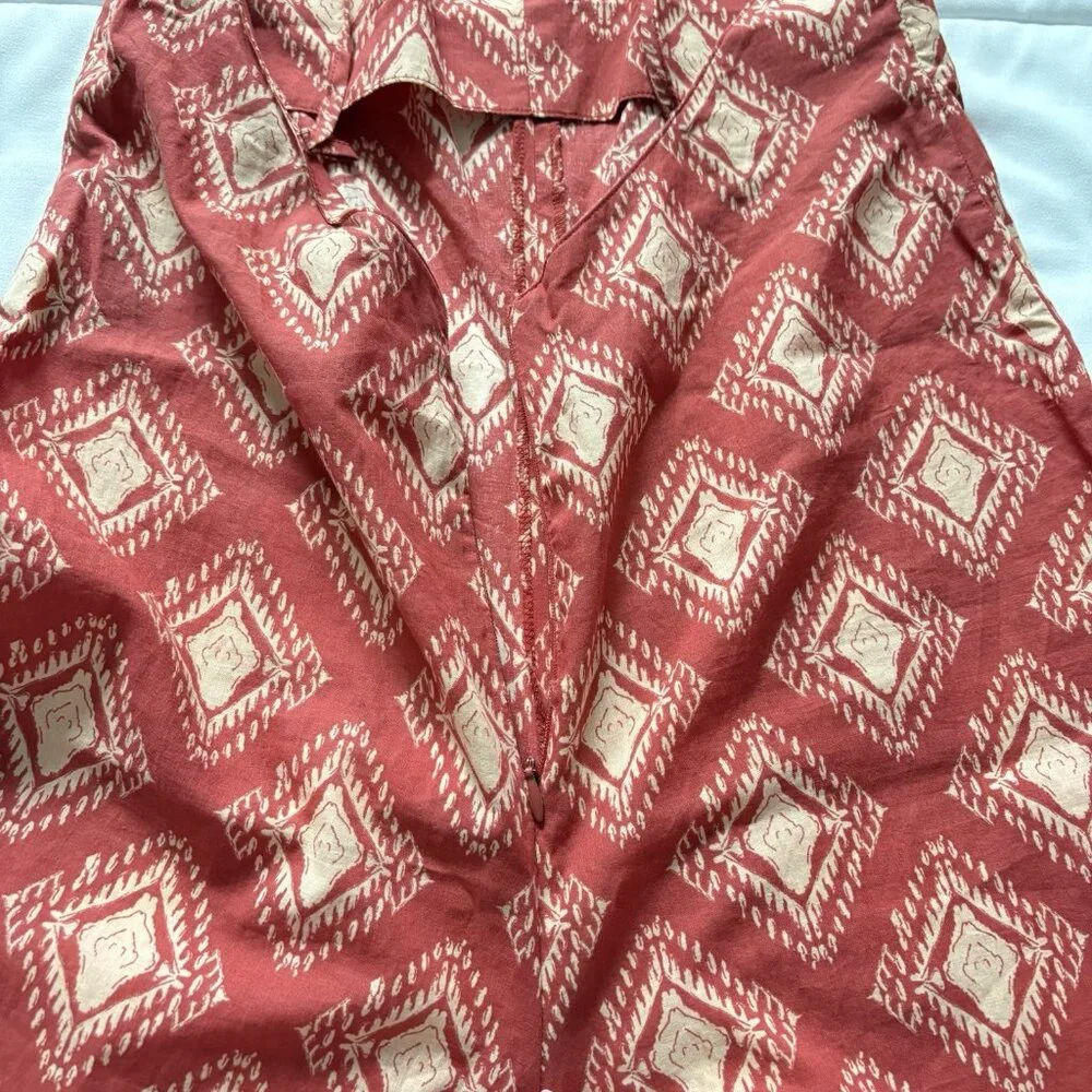 NWT Zara BLOGGERS Fave Boho Geometric Open Back Wide Leg The Jami Jumpsuit Small